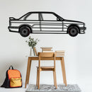 BMW E30 M3 Metal Car Wall Art with Rotating Wheels - Classic M Power Silhouette Decor - Interactive Automotive Wall Art - KAFMEKA100