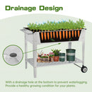 Raised Bed Garden with Wheels and Legs, Mobile Planter Box Elevated on Wheels Portable Planter Cart Outdoor Indoor for Vegetable Herbs Potted Plants Flowers