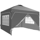 Ainfox 12ftx12ft Pop Up Canopy Tent with 4 Sidewalls One Push Tent Canopy with Wheeled Carry Bag, 8 Stakes and 4 Ropes