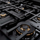 ZLINE 36" Select Dual Fuel Range Gas Cooktop Electric Convection Oven Black Stainless Steel Champagne Bronze HDRBZ-36-CB