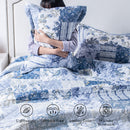 Kasentex Lightweight Floral Quilt Set - Soft All Season Bedspread Coverlet, Blue Vintage