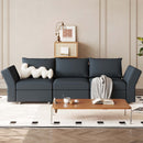 Ainfox 3 Seats Modular Sectional Green Sofa Couch With Storage Gray