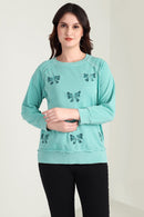 The Meadow Love Sweatshirt in Lake Green