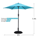 Ainfox 9ft Patio Umbrella with Push Button Tilt and Crank, Outdoor Sunshade Canopy, Waterproof and UV-Proof, Coffee
