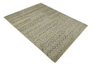 9x12 Hand Knotted Beige and Brown  Modern Contemporary Southwestern Tribal Trellis Recycled Silk Area Rug