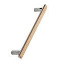 Chrome and Wood "Bis" Cabinet Knob and Drawer Handle
