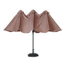 15Ft Double-Sided Patio Umbrella Outdoor Market Umbrella with Crank/Without Base