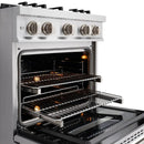 ZLINE 30" Dual Fuel Range, Gas Cooktop, Electric Convection Oven Stainless Steel, CDR30