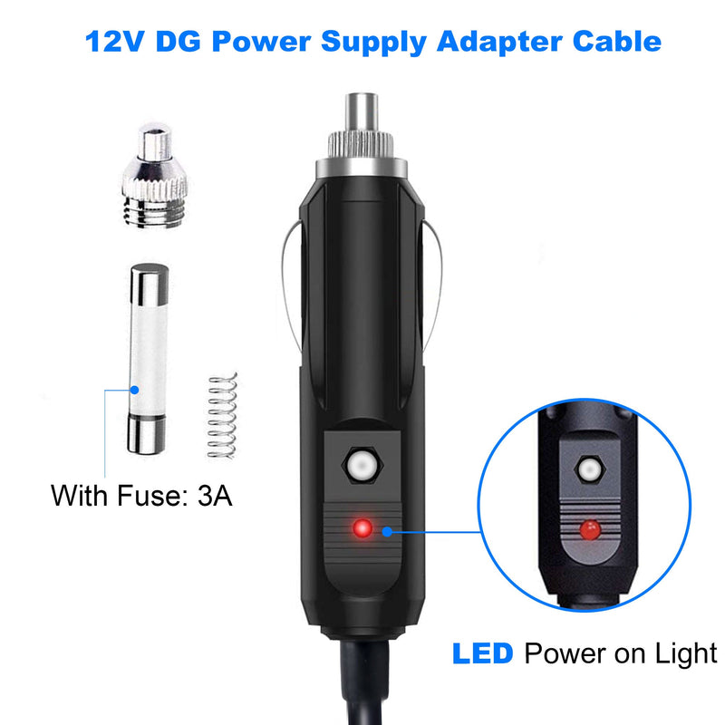 ACOPOWER  DC12V/24V Car Cigarette Lighter to DC5.5x2.1mm Connector Adapter