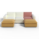 Ainfox U-shaped Module Sofa 5-Seat Oversized Rainbow Sofa With 2 Ottoman