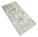 2x4 Hand Knotted Beige And silver Traditional Persian Oushak Wool Rug