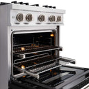 ZLINE 30" Select Gas Range Convection Gas Oven Stainless Steel Black Matte Door HGR-BLM-30