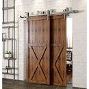 Double Track U-Shape Bypass Sliding Barn Door Hardware Kit - Arrow Design Roller