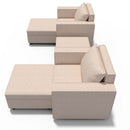 Ainfox 5-Seat Modular Sectional Sofa Sleeper Sofa Flannel Sofa with Storage Seat Beige