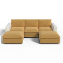 Ainfox U-shaped Module Sofa 5-Seat Oversized Rainbow Sofa With 2 Ottoman