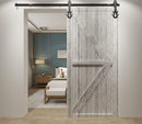 Non-Bypass Sliding Barn Door Hardware Kit - Flame Design Roller