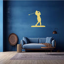 Female Golfer Metal Wall Art – Women's Golf Sports Home & Office Decor