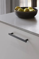 Stained Wood and Black "Bis" Cabinet Knob and Drawer Handle