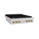 ZLINE 36" Paramount Gas Rangetop DuraSnow® Stainless Steel Polished Gold SRTSZ-36-G
