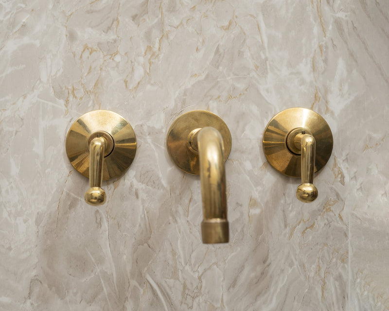 Unlacquered Brass Wall Mounted Bath Faucet