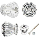 Fluted Glass Knob Vintage Old-Cut Replica Front Mounted Retro Depression Era