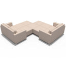 Ainfox 11-Seat and Ottoman Modular Sectional Sofa Sleeper Sofa Flannel Sofa with Storage Seat