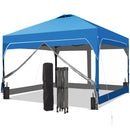 Ainfox 8ft x 8ft Pop Up Canopy Beach Tent with 4 Removable Clear PVC Sidewalls for Events, Parties, Camping