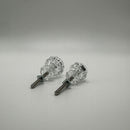 Fluted Glass Knob Vintage Old-Cut Replica Front Mounted Retro Depression Era