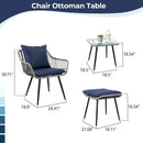 Ainfox 5 Pieces Wicker Patio Furniture Patio Sofa Set With Ottoman For Porch, Balcony