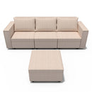 Ainfox 3-Seat and 1-Ottoman Modular Sectional Sofa Sleeper Sofa Flannel Sofa with Storage Seat