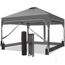 Ainfox 8ft x 8ft Pop Up Canopy Beach Tent with 4 Removable Clear PVC Sidewalls for Events, Parties, Camping