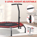 Oneofics 48”Trampoline, Foldable Fitness trampoline for Adults and Kids, Exercise Workout Rebounder Trampoline with Adjustable Handle, Max Load 550lbs