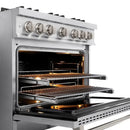 ZLINE 36" Dual Fuel Range, Gas Cooktop, Electric Convection Oven Stainless Steel, CDR36