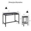 5 Pieces Dining Table Set for 4,Black Bar Table Set with 4 Bar Stools Counter Height Bar Table and Chairs Set. Pub Table Set Breakfast Table for Kitchen, Small Space