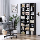 8 Tier Media Tower Rack With Adjustable Shelves Black 70 Inch Tall