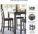 5 Piece Engineered Wood Counter Height Dining Set Gray