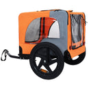 Outdoor Heavy Duty Collapsible Pet Bike Trailer with 16-Inch All-Terrain Wheels & Universal Hitch – Foldable Dog/Cargo Carrier Cart for Bicycles, orange