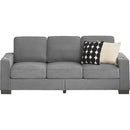 83.86'Snowfleece Fabric sofa,Modern Compressed Couch,3-Seater Sofa, Furniture for Living Room,Bedroom,office ,Gray