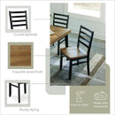 Blondon 60 Inch Solid Wood Dining Set Brown Finish Durable Construction