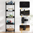 5 Tier Narrow Bookshelf With Edge Protection Bookcase