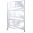 Outdoor & Indoor Privacy Screen Metal Privacy Screen 76' H×48' W, Freestanding Decorative Privacy Screen for Deck Balcony Patio, Privacy Fence Panels White
