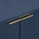 Vertical Stripes and Wavy Design of a Four-Door Cabinet Cabinet Suitable for Hallway, Entryway, Living Room