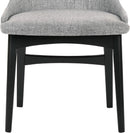 Gray Fabric Wood Dining Chairs Set Of 2 19-Inch Seat Height