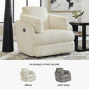 White Modern Swivel Glider Recliner With Hidden Storage