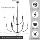 Nine Light Black Chandelier For Entryway Modern Farmhouse