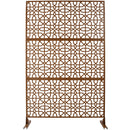 Outdoor & Indoor Privacy Screen Metal Privacy Screen 76' H×48' W, Freestanding Decorative Privacy Screen for Deck Balcony Patio, Privacy Fence Panels for Outside Lawn Garden PS106 BROWN