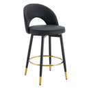Modern Upholstered 360° Rotatable Bar Chair With Metal Legs For Dining Room (Set of 2)