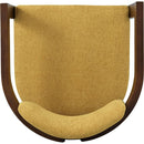Indoor Upholstered Wood Dining Chair(Set of 2),Yellow+Walnut