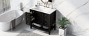36' Bathroom Vanity with Sink Combo, One Cabinet and Three Drawers, Solid Wood and MDF Board, Black (Old Sku:SY999505AAB)