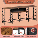 Twelve Drawer Dresser LED TV Stand Rustic Brown Finish